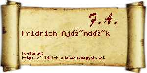 Fridrich Ajándék névjegykártya
